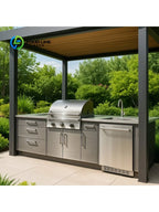 Outdoor Kitchen Stainless Steel BBQ Grill Island Patio Modular Cooking Station Garden Countertop Appliance