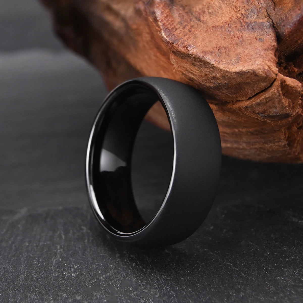 Black Tungsten Carbide Wedding Ring - Matte Finish Comfort Fit Band for Men & Women | AlluCanFind