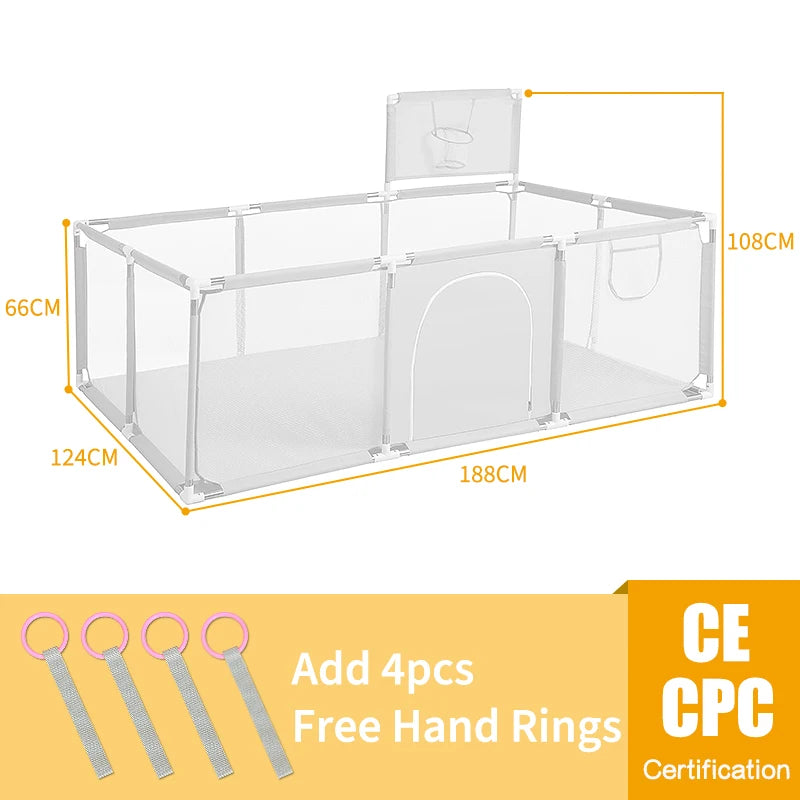PANGDUBE Baby Playground Playpen for Baby and Toddlers Thicken Steel Pipes & Cloth Baby Fence Play Park Baby Activity Fence