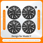4PCS Design for TESLA Model Y 2020-2024 Vehicle Full Coverage Storm Wheel Cover Cap 19 Inches Wheel Hubcap Automobile Accessorie