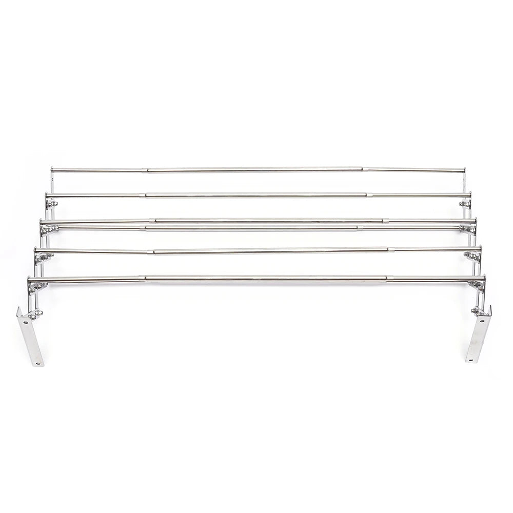 Retractable Adjugtable Towel Rail Rack Holder Wall Mounted Socks Drying Rack Laundry Hanger Wall-Mounted Expandable Folding