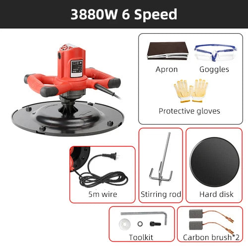 4880W/3880W/2880W Electric Concrete Cement Mortar Trowel Leveling Machine Wall Smoothing Polishing Machine Concrete Drill Mixer