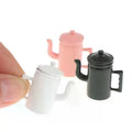 1:12 Cute Dollhouse Miniatures Kettle With Lid Models Kitchen Accessories For Doll House Decor Kids Pretend Play Toys DIY Gifts