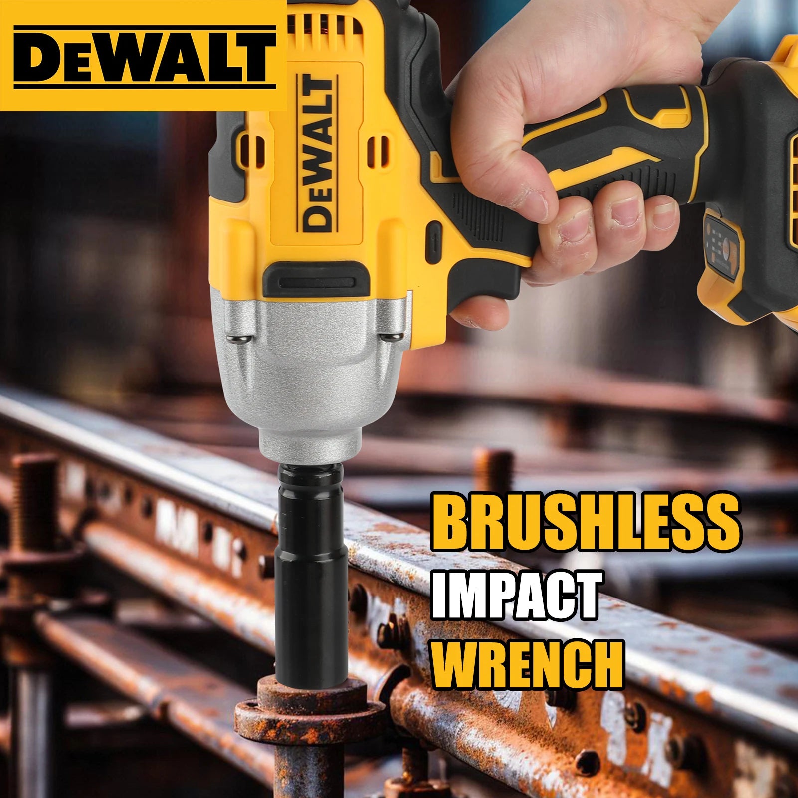 DEWALT Impact Wrench 1/2" Inch High Torque With Hog Ring Anvil 20V Brushless Cordless Wrench Dewalt Power Tools DCF900