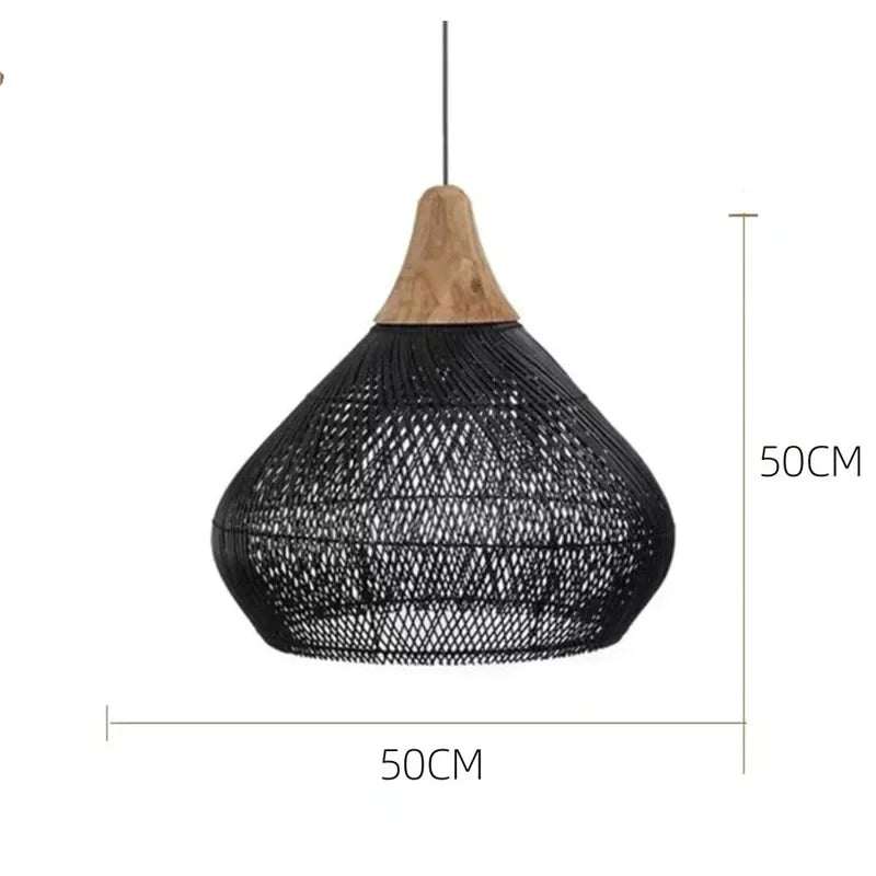 Chinese Retro Handmade Rattan Pendant Light Living Room Hot Pot Restaurant Homestay Zen Decoration Pendant Light