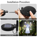 1/2/4Pack Solar Garden Light Fairy Angel Solar Powered Fairy Light LED Outdoor Decorative Pathway Light for Cemetery Grave Yard