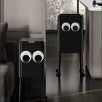 Stylish High-Standing Kitchen Garbage Can with Rolling Casters Mobile Bedroom Trash Bin Eye-Catching Home Living Room Decor