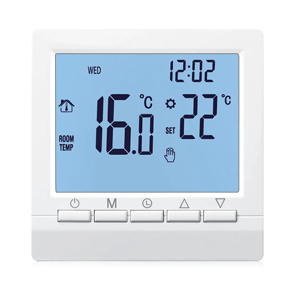 Digital Gas Boiler Thermostat Weekly Programmable Room Temperature Controller Heating Temperature Regulator AA Battery Hand Cont