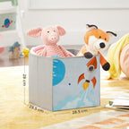 SONGMICS Toy and Book Storage Rack, Multifunctional Storage Furniture with 2 Drawers Fabric for Playroom