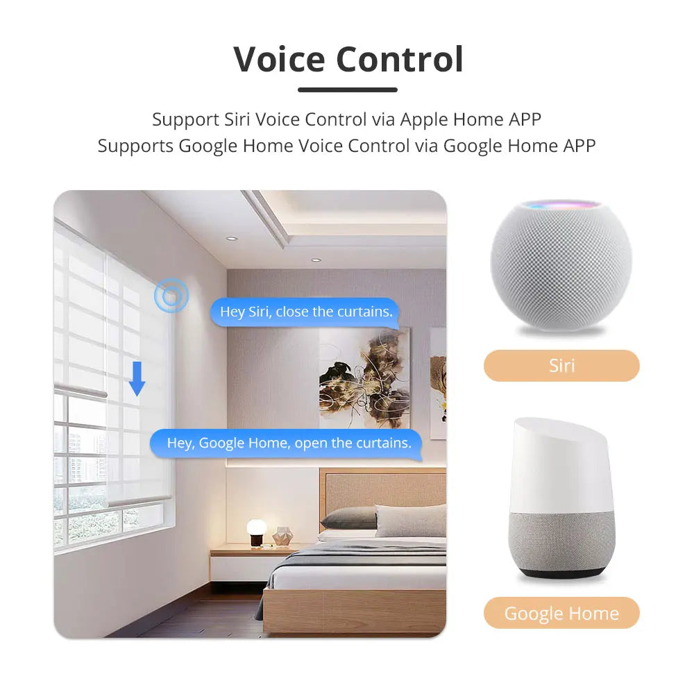 Zemismart Matter Over Thread Smart Roller Shade Blinds Motor Built in Battery for 38mm Tube Homekit Google Home Smartthings App