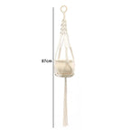 Handmade Macrame Plant Hanger Basket Flower Pot Balcony Hanging Decoration Knotted Lifting Rope Bohemian Style Home Garden Decor