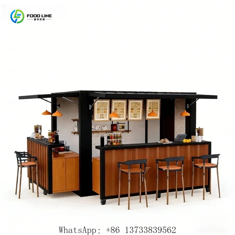 Customized Outdoor Kitchen Custom Container Restaurant Modular Cafe Bar Street Stalls Multipurpose Outdoor Trailer Kitchen