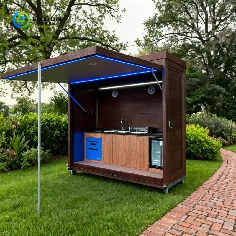 Customized Outdoor Kitchen Set Outdoor Cabinets BBQ Island with Sink Easy To Assemble Weather Resistant for Picnic Party