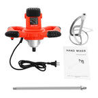 1500W Electric Concrete Mixer Machine Highly Resistant  Handheld Cement Mortar Plaster Mixer 6-Speed Adjustment 930rmp