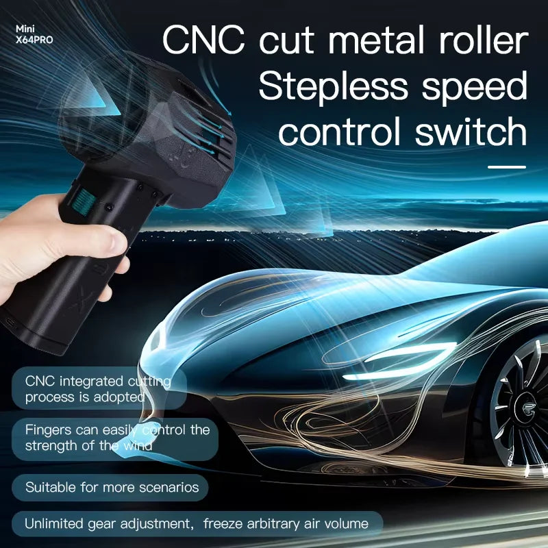 Car Violent Blower Mini Turbo Jet Fan Brushless Motor Powerful Instantaneous Thrust 1.5kg 1000W Wind Speed 350km/h Blower Dryer