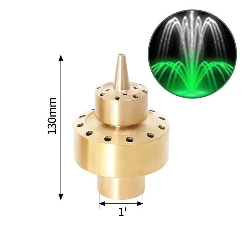1/2" 3/4" 1" Brass Swimming Pool Decorative Fountain Nozzles Head for Outdoor Music Water Fountain Waterfall Garden Decoration