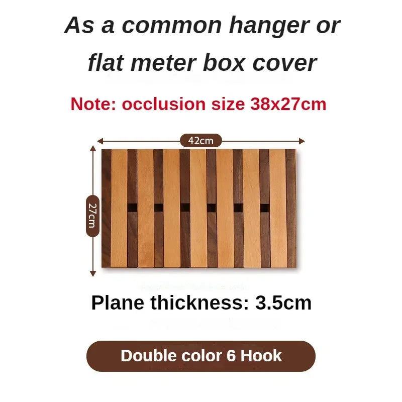 Solid Wood Wall Coat Racks Electric Meter Box Occlusion Clothes Racks for Wall Clothes Luxury Coats Hanger for Living Room