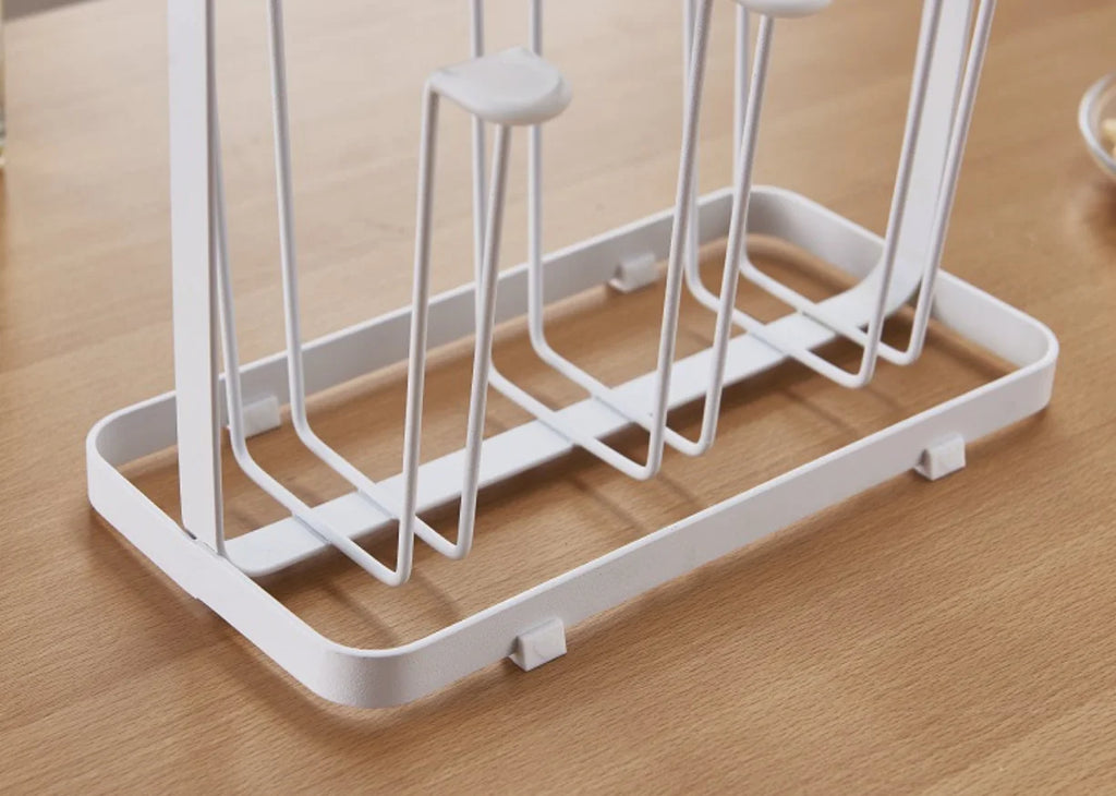 Household Metal Wooden Bar Rack Kitchen Storage Drying Rack Tea Cups Placed On Table Desktop Cups Organize Iron Storage Drainage