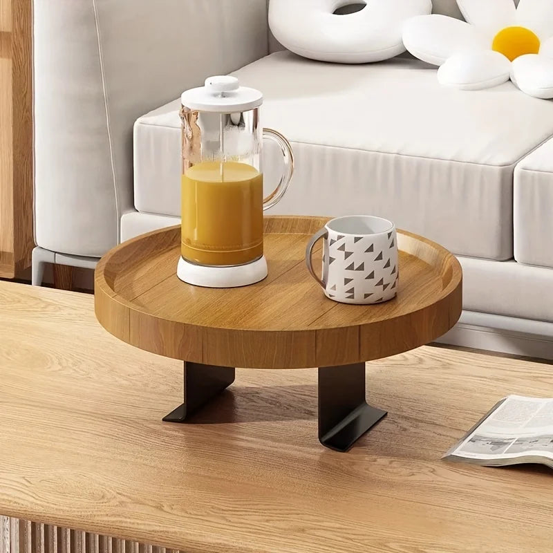 1pc Modern Expandable Sofa Arm Table - Contemporary Wooden Side Table, Easy To Clean