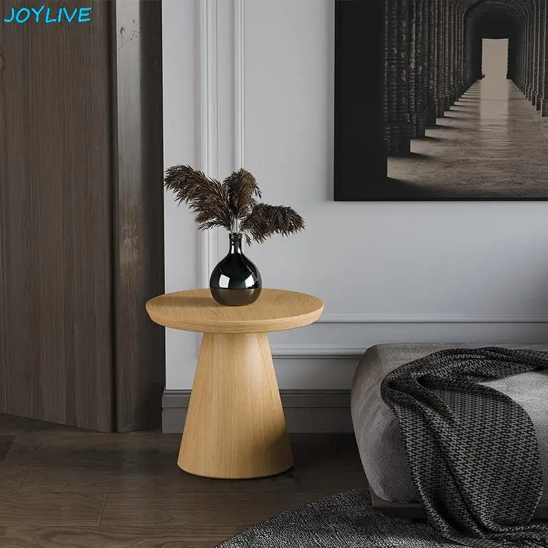 JOYLIVE Solid Wood Round Table Vintage Coffee Table Sofa Side Table Japanese Style Home Decoration 2022 New Dropshipping