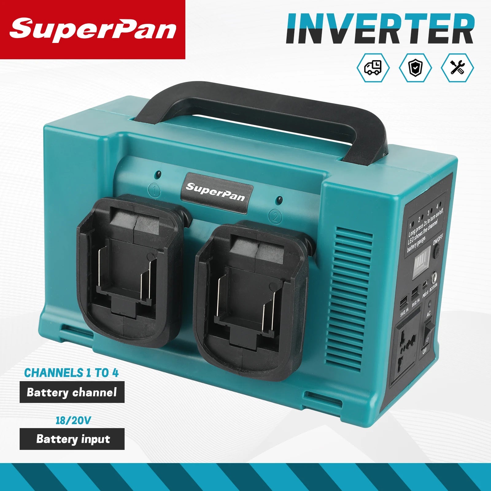 18V Power Inverter,120V/220V Portable Generator with USB, 280 Lm C-type LED Camping Light For Makita 18v Battery Pins