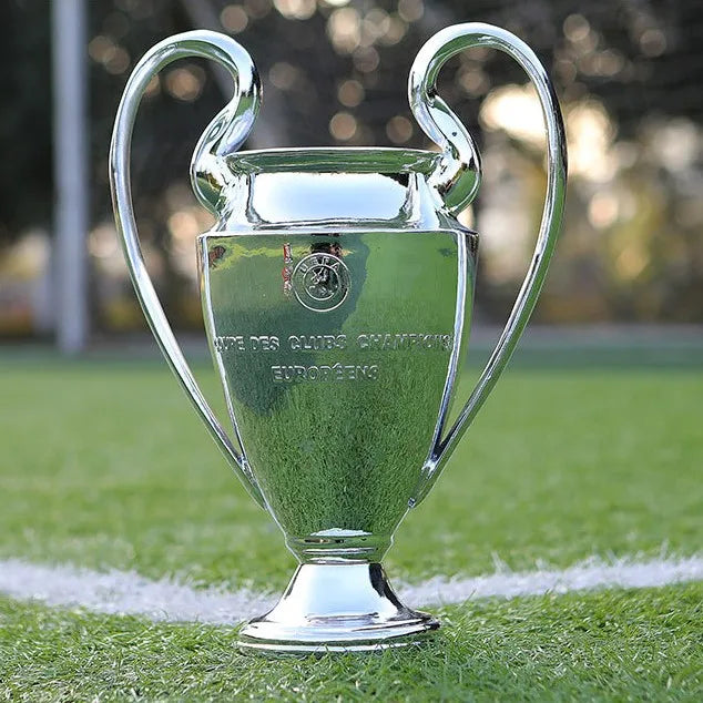 Champions Trophy, Soccer Sports League Cup, Championship Trophy Resin Replica, Silver for Office Decoration, Fan Gifts and Birth