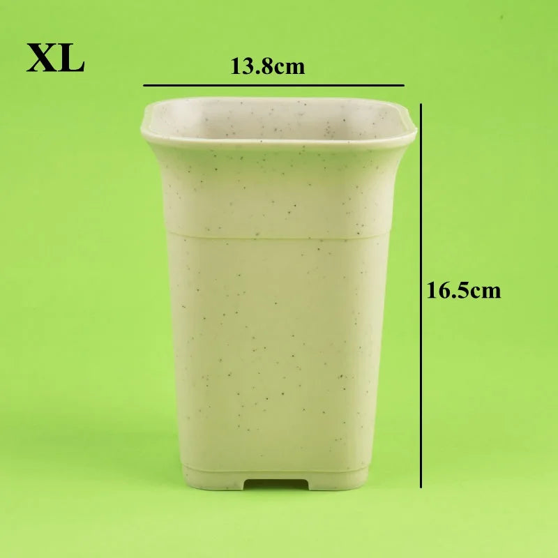 Black/White Thicken Square Succulent Flower Pots Cactus Plant Deep Type High Waist Vientiane Pot Nursery Flowerpot Garden Decor