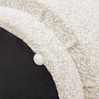 15" Mushroom Footstool Ottoman, Ivory White Boucle Stool