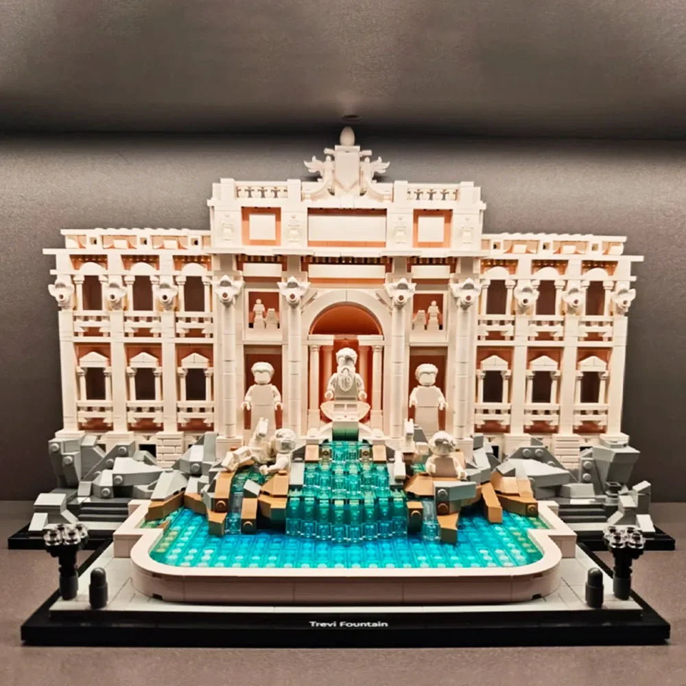 IN stock 1880Pcs MOC 21062 Trevi Fountain Of Roman Fontana   Building Blocks World  Street View Home Decor Gifts ﻿