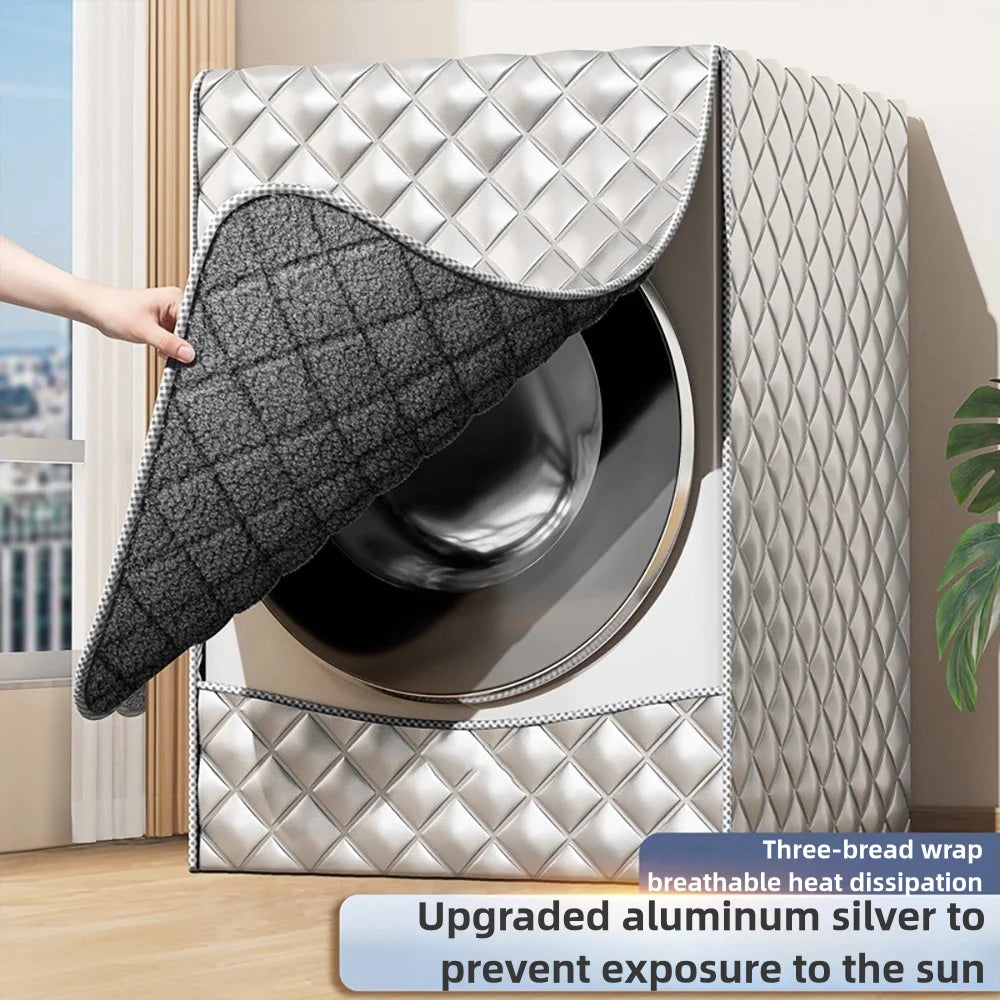 Velvet And Thickening Washer/Dryer Cover, Sun protection, Heat Insulation And Waterproof Washer And Dryer Covers, Washine Machin
