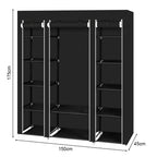 Portable Wardrobe Clothes Organizer Non-Woven Fabric Wardrobe Storage Cupboard for Bedroom 150 * 45 *175cm Storage Shelves