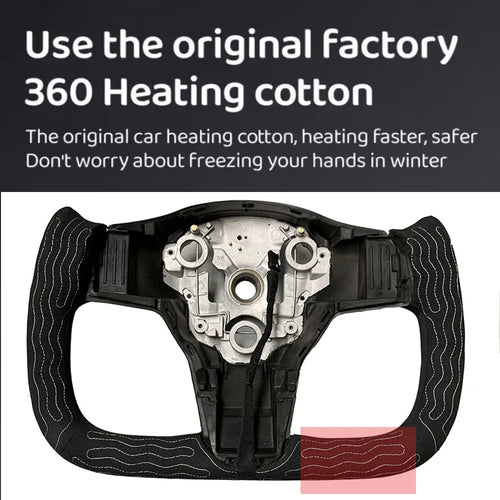  350mm Yoke Handle Steering Wheel With Heating Personalized NAPP Leather Accessories For Tesla Model 3/Y 2018-2022 Y 2022-2024