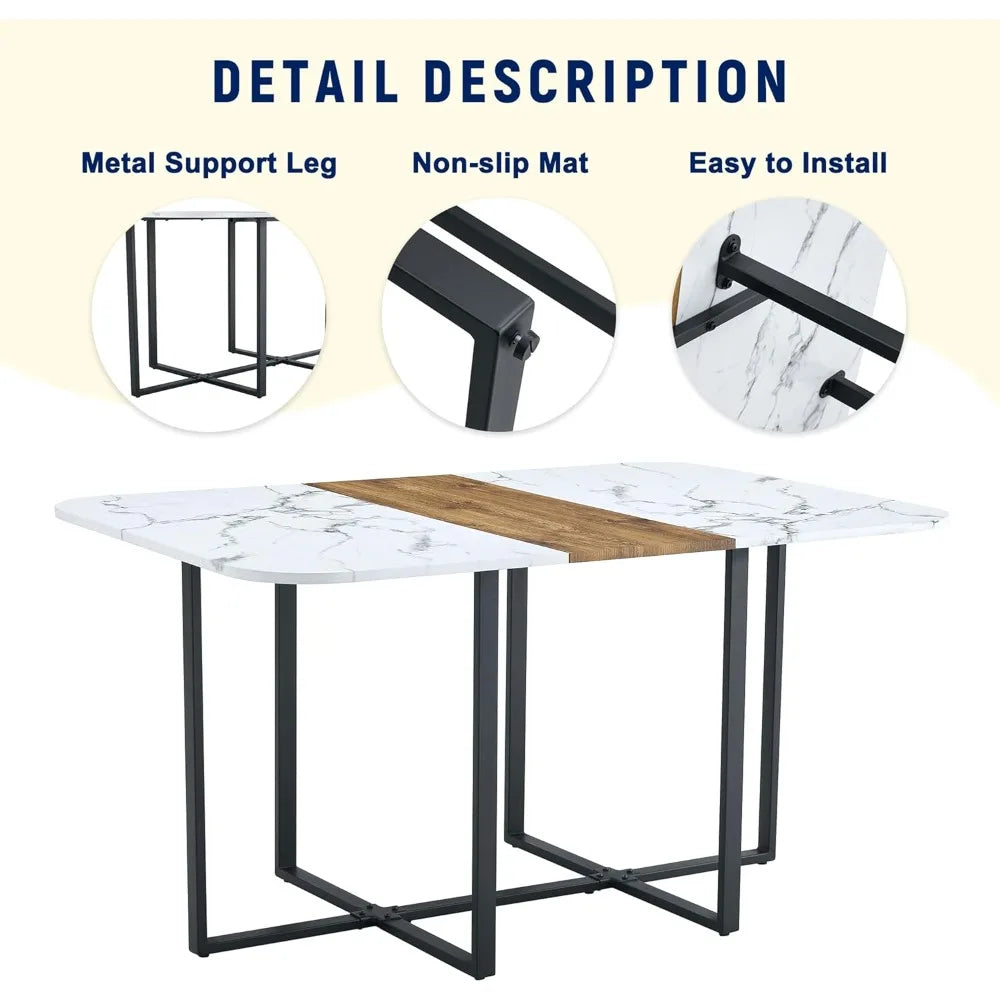 Kitchen & Dining Table Set with Cushioned Chairs