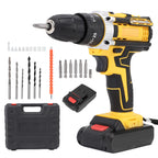 21V Impact Driver Kit 3in1 Cordless Drill Screwdriver Power Tools 1280RPM Stepless Speed Control Drilling with 2 Batteries