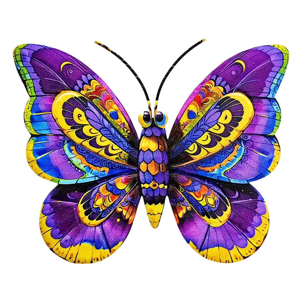Metal Art Butterfly Wall Decor Colorful Iron Art Butterfly Sculptures Butterfly Hanging Ornaments for Outdoor Home Garden Yard