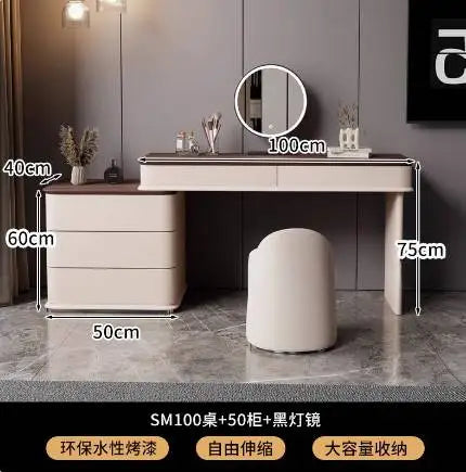 Minimalist Storage Vanity Table Nordic Wooden Luxury Salon Bedroom Dresser Space Saving Beauty Meuble Coiffeuse Furniture
