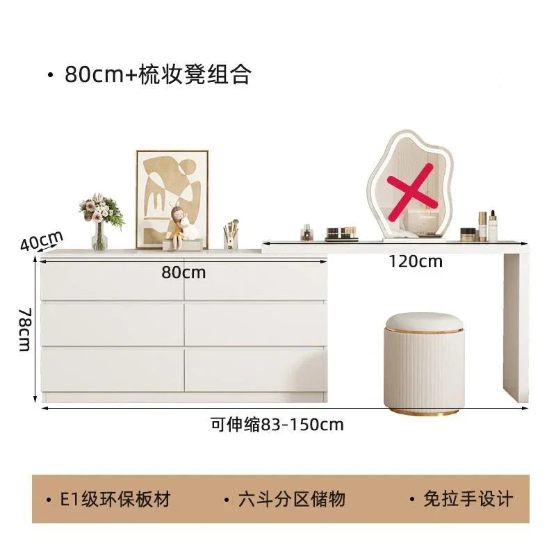 Luxury Dressing Table Drawer White Makeup Mirror Corner Desk Dresser Table Cabinet Organizers Storage Penteadeira Home Furniture