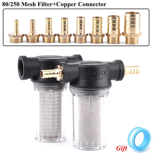 1/2" Garden Watering Hose Filter Agricultural Irrigation Impurity Prefilter Aquarium Water Pump Filter 80/250 Mesh Strainer Mesh