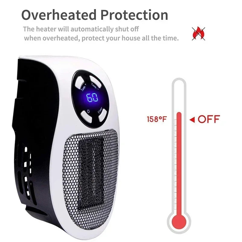 350W Portable Heater Electric Heater Convenient Room Heater Remote Con