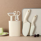5Pcs-Set Stainless Steel Kitchen Tools Household Knife Scissors Holder Home Use Cooking Tools All Inclusive Kitchen entials