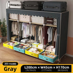 Large Fabric Wardrobe Portable Closet Organizer Multi-layer Dustproof Storage Cabinet for Rental Room or Bedroom