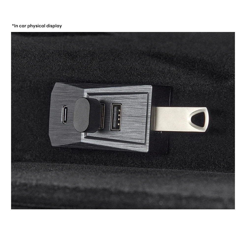 Glovebox USB Hub For Tesla Model Y Launch 2025 Model 3 Highland 2024 Type-C Port Digital Display Splitter Docking Station