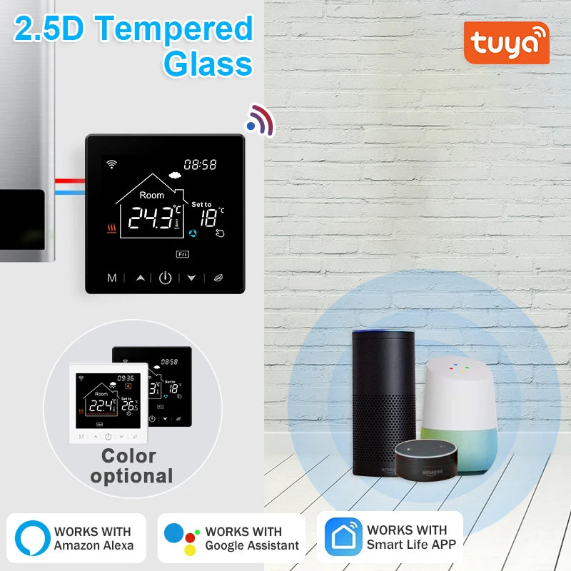 Tuya Smart Home Wifi Heating Thermostat Floor Heating Water Gas Boiler Temperature Thermoregulator Google Home Alexa Alice