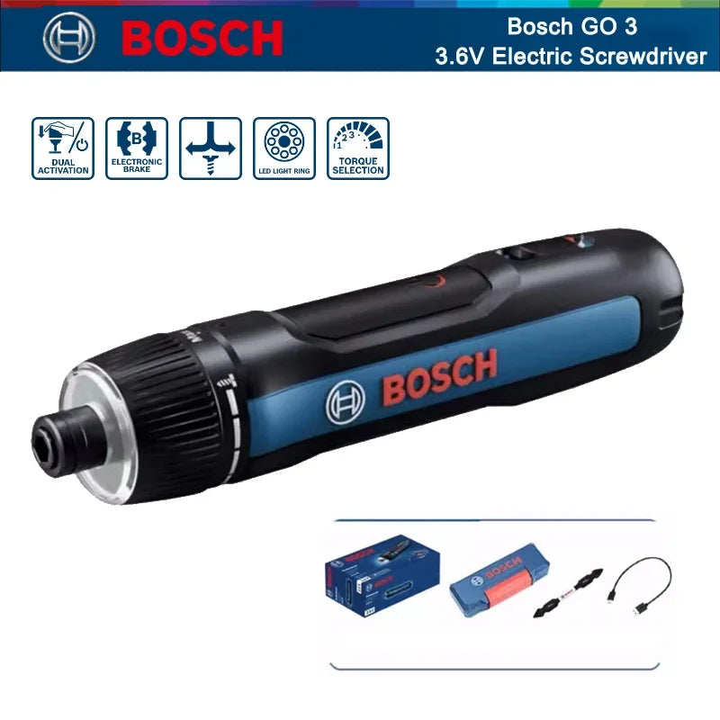 BOSCH Go 3 Electric Screwdriver Bosch GO Professional Smart Screwdriver Rechargeable Hand Drill Multi-Function Power Tool