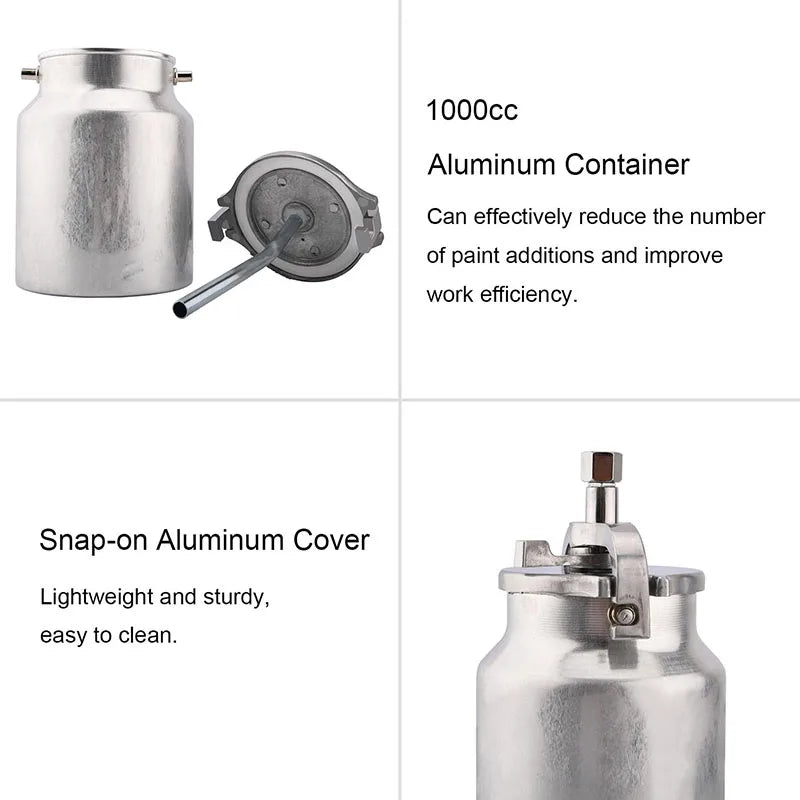 Professional Paint Spary Gun High Pressure Siphon Feed Spray Gun With 1000cc Cup Nozzle Tip Size 1.8mm For Automotive Household