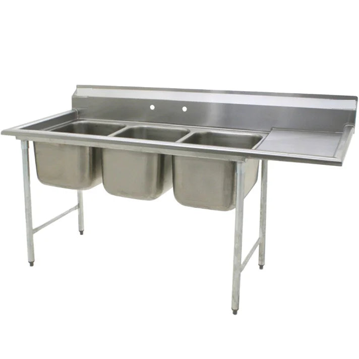 Utility Commercial Restaurant Kitchen Stainless Steel 3 Grid Sink Workbench with Sink