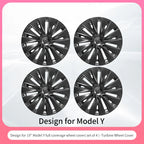 4PCS Design for TESLA Model Y 2020-2024 Vehicle Full Coverage Storm Wheel Cover Cap 19 Inches Wheel Hubcap Automobile Accessorie