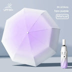 32 Bone Automatic Gradient Color Umbrella for Men Women, Large 3 Fold, Windproof,Waterproof,Sunshade,Sun UV Protection Umbrellas