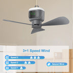 Ceiling Fan Camping Tent Air Circulator Cooler 12000mAh USB Rechargeab