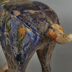 Tang Sancai Blue Glazed War Horse Home Decor Ancient Porcelain Imitation Unearthed Museum Decoration Sculptures Figurines